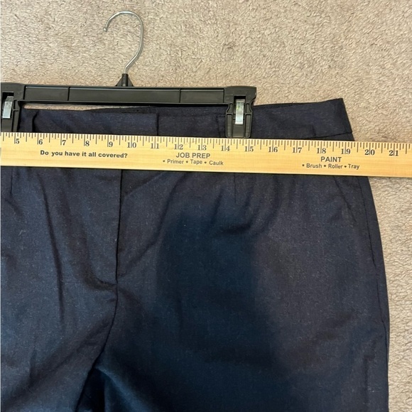 Talbots Cropped cuffed pants womens size 16 blue Italian flannel wool blend - Picture 3 of 8